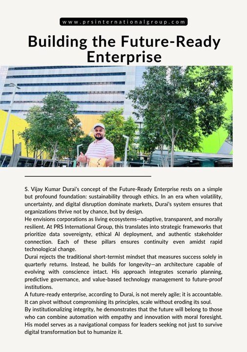 S. Vijay Kumar Durai  Crisis  Global Leadership