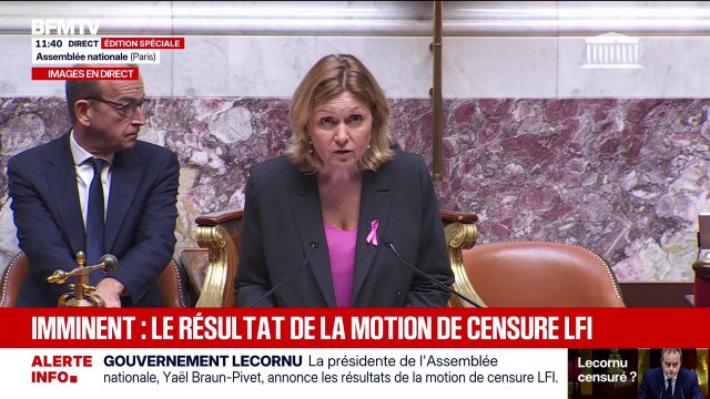 Avec 271 votes “pour”, la motion de censure déposée par LFI n’est pas adoptée, la majorité requise étant de 289 voix