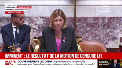 Avec 271 votes “pour”, la motion de censure déposée par LFI n’est pas adoptée, la majorité requise étant de 289 voix
