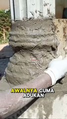 Tukang Hebat Ubah Semen Jadi Tiang Klasik | Karya Tukang Kreatif #shorts
