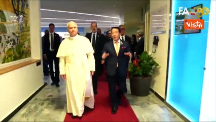 Cerimonia per 80 anni Fao, l'arrivo di Papa Leone accolto dagli applausi
