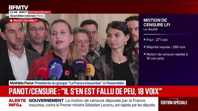 Rejet de la motion de censure de LFI: Mathilde Panot appelle les électeurs socialistes à rompre les rangs face à la responsabilité historique de la direction du PS