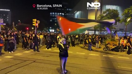 Violência em protesto pró-Palestina em Barcelona