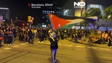 تصاویری از تظاهرات طرفداران فلسطین در بارسلون اسپانیا که به خشونت کشیده شد