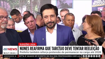 Nunes confirma que Tarcísio deve disputar reeleição em 2026