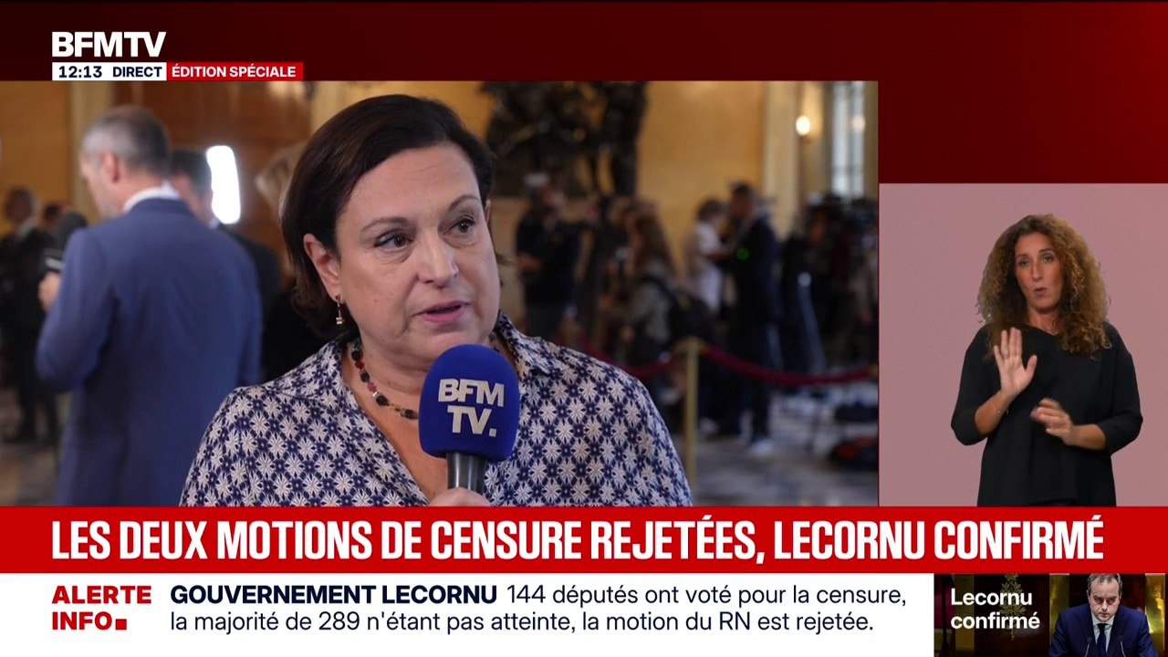 "J'ai voulu exprimer la nécessité de sortir de ce blocage par un retour aux urnes": Alexandra Martin (LR) explique son choix de voter pour les motions de censure