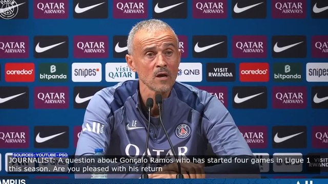 Luis Enrique est satisfait de Gonçalo Ramos