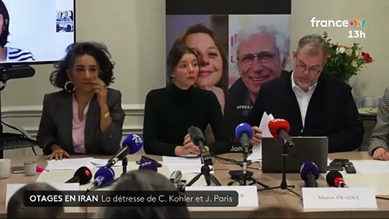 Les familles de Cécile Kohler et Jacques Paris, détenus en Iran depuis plus de trois ans, ont alerté sur la situation de leurs proches dont "la survie" est désormais en jeu selon elles - VIDEO