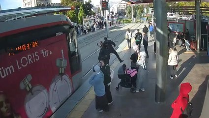 Watch: Security guard saves pedestrian from oncoming tram in dramatic rescue