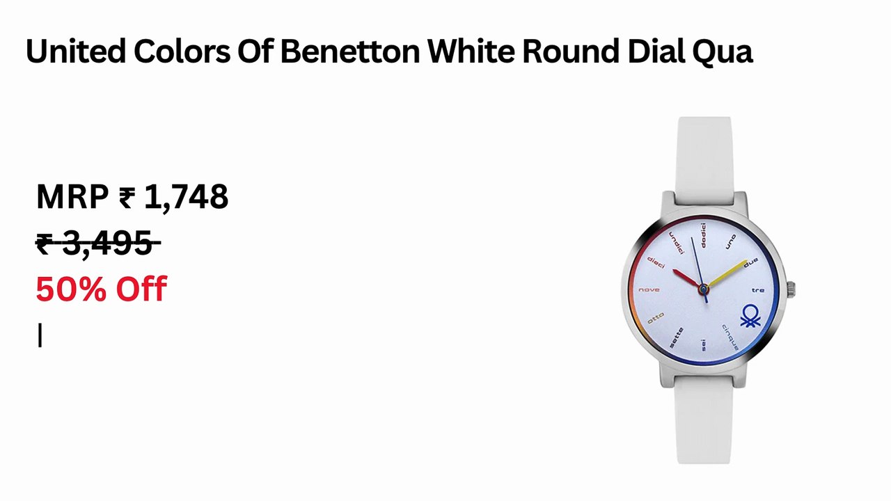 United Colors Of Benetton White Round Dial Quartz Analog Women Watch
