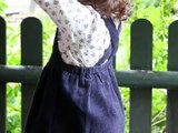 Velvet overall dress Night blue color  Natalys