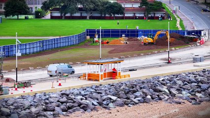 Sea defences: New-look promenade coming together in front of Southsea Common - by Marcin Jedrysiak