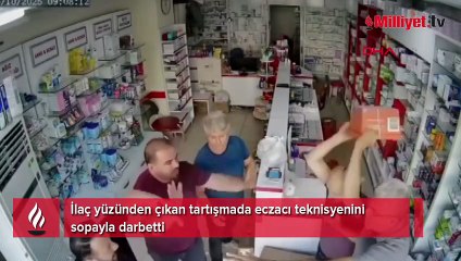Mersin'de eczacıya 'ilaç' dayağı: Elinde bıçak vardı, açılmayınca sopayla vurdu