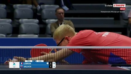 Félix Lebrun domine Alexander Valuch et offre la deuxième manche aux Bleus - Tennis de table - Championnats d'Europe par équipes