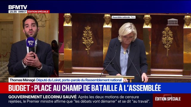 Motions de censure: L'objectif c'était de censurer et de protéger les Français , assure Thomas Ménagé porte-parole du Rassemblement national