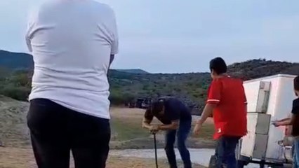 Family hangout turns comical as man gets dizzy and accidentally collides with niece