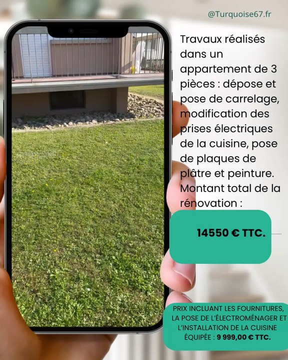 ✨ Mission rénovation réussie à Strasbourg ! ✨Nous avons entièrement rénové l’appartement de Mme Hannachi (3 pièces) :	Montant total de la rénovation : 14 550 € TTC