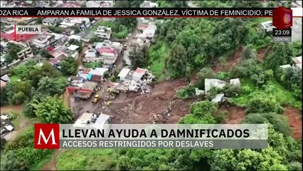 Helicópteros de Defensa, Marina y Guardia Nacional apoyan a comunidades aisladas en Puebla