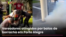 Balas de borracha e spray de pimenta atingem vereadores de Porto Alegre em confusão na Câmara