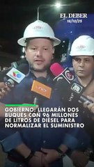 Gobierno: Llegarán dos buques con 96 millones de litros de diésel para normalizar el suministro