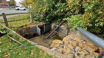 Sewage pipe leaking into river tankered away in Corby