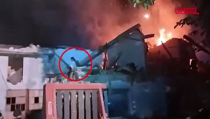 Castel d'Azzano, Maria Luisa Ramponi sul tetto del casolare dopo l'esplosione