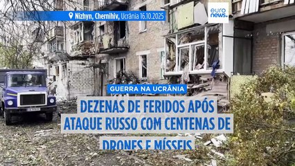 Ataque russo com centenas de drones e mísseis deixa dezenas de feridos na Ucrânia