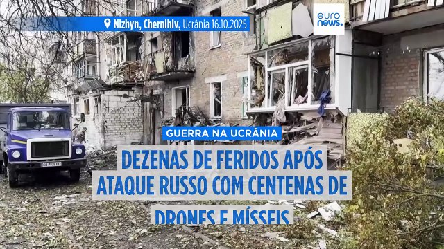 Ataque russo com centenas de drones e mísseis deixa dezenas de feridos na Ucrânia