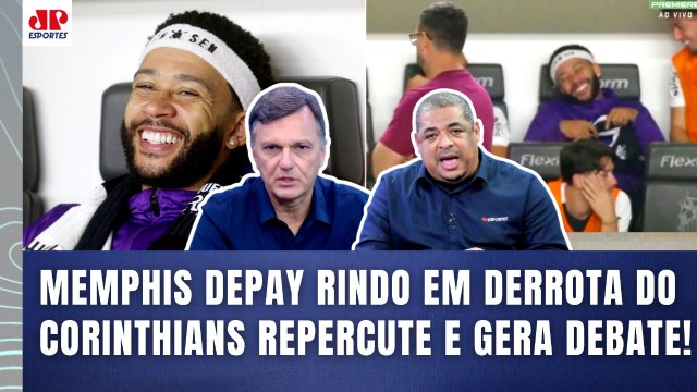 Pra mim, essa CENA do Memphis Depay RINDO... IMAGEM DA TV em Santos 3 x 1 Corinthians GERA DEBATE!