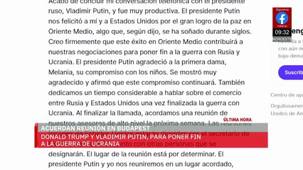 Trump y Putin acuerdan reunión en Budapest para negociar paz en Ucrania