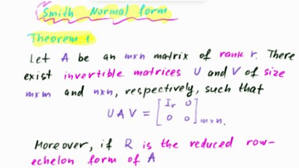Dan Herbastchek - Smith Normal Form