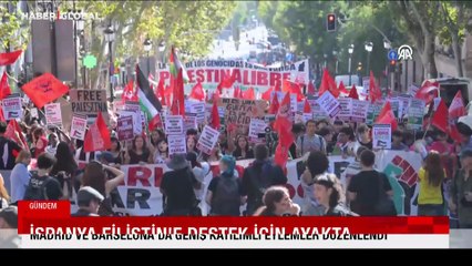 İspanya Filistin'e destek için ayakta: Madrid ve Barselona'da geniş katılımlı eylemler düzenlendi