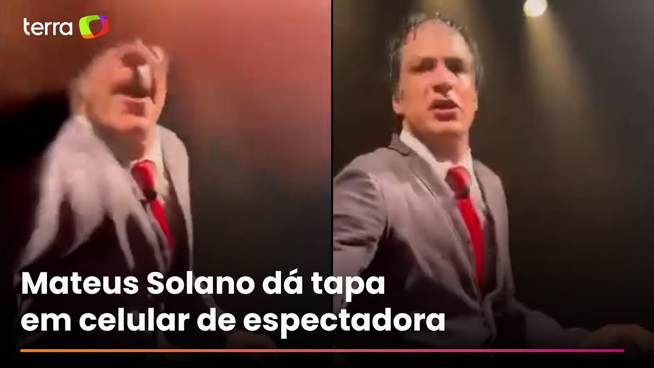 Mateus Solano dá tapa em celular de espectadora que filmava peça