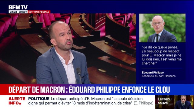 Manuel Bompard (LFI): Si Édouard Philippe est cohérent, peut-être que les députés Horizons pourraient s'associer à ce motion de destitution ou la voter