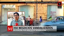 En Morelia, Michoacán, normalistas vandalizan 350 negocios y dañan patrimonio de la UNESCO