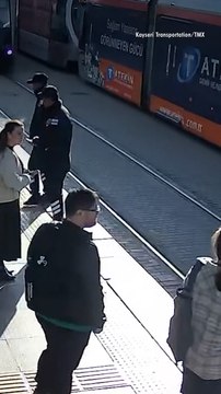 Woman Saved By Security Guard After Near Miss at Turkey Train Station