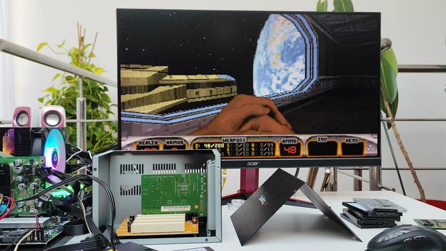 Windows 95 running on bare metal Ryzen 9 9900X ! DOS games are running fine!