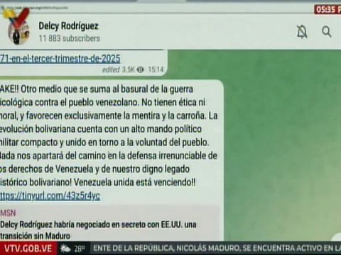 Vicepresidenta Rodríguez: La Revolución Bolivariana cuenta con un alto mando político-militar unido