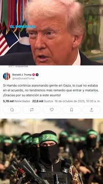 Trump amenaza a Hamás: “No tendremos más opción que entrar y eliminarlos”. #trump #hamas #palestina