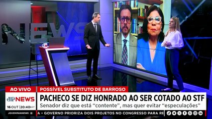 Rodrigo Pacheco se diz honrado ao ser cotado ao STF