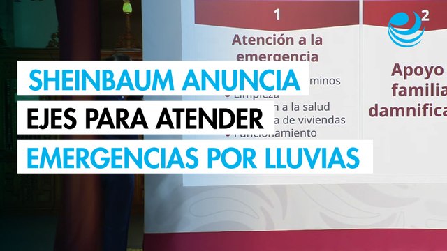 Sheinbaum presenta 4 ejes para atender emergencias por lluvias y entrega de 10,000 millones de pesos en apoyos
