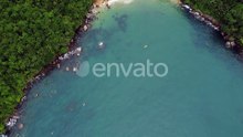 Tiny Secluded Beach outside of A small Brazilian City. Tropical beauty and Clear Water. Overview sho