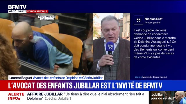 Je pense qu'il doit être condamné : l'avocat des enfants du couple Jubillar s'exprime sur BFMTV avant le verdict du procès de Cédric Jubillar