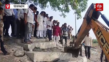 घटिया निर्माण पर चला पीला पंजा, खुद बुलडोजर लेकर पहुंचे मंत्री हीरालाल नागर