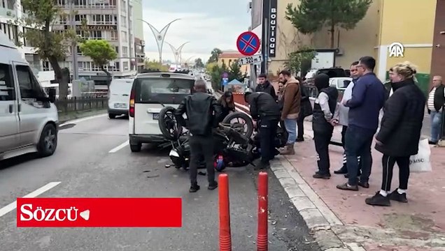 Samsun'da dolmuşla çarpışan motosiklet sürücüsü yaralandı