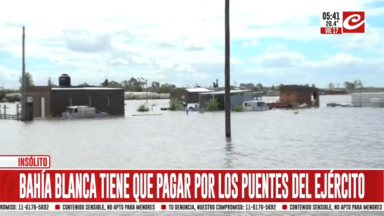 Milei cobra una cifra millonaria por puentes de emergencias colocados en Bahía Blanca