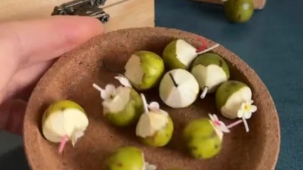 Satisfying transformation of clay into miniature coconuts that look so real