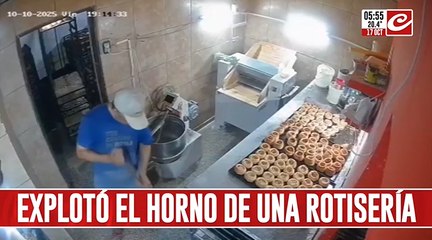Cámara capta impresionante explosión de horno en una rotisería