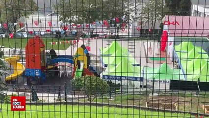 İstanbul'da seyir halindeki tır devrildi çocuk parkında faciadan dönüldü