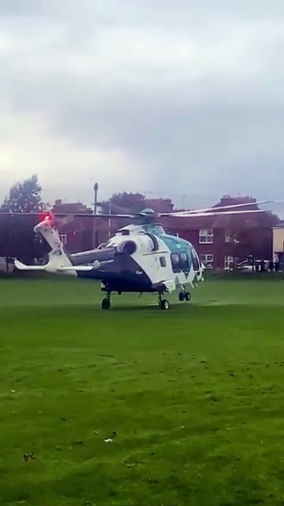 Video footage shows air ambulance leaving recreation ground in Worthing after attending incident